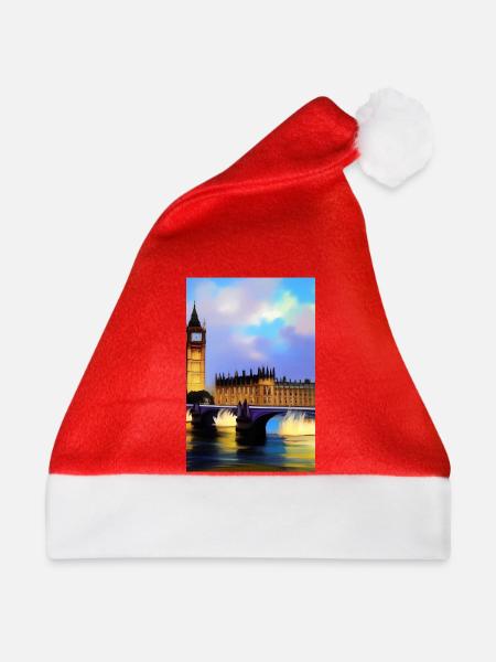 Brücken in London - Weihnachtsmütze - Rot