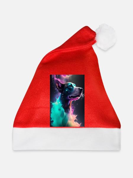 Süßer Hund - Weihnachtsmütze - Rot