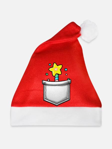 Sternenstab im Hosentasche - Weihnachtsmütze - Rot
