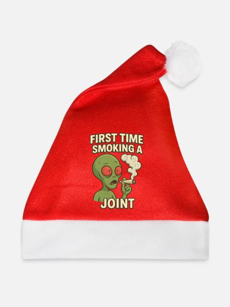 Alien Erstes Joint Rauchen - Weihnachtsmütze - Rot