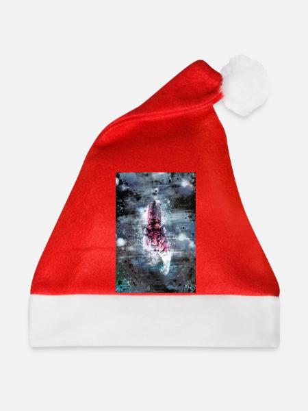 Schwimmendertiger Poster - Weihnachtsmütze - Rot
