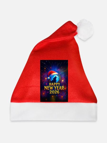 Winterwolf Neujahr 2026 - Weihnachtsmütze - Rot