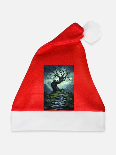 Dark Fantasy Illustration - Weihnachtsmütze - Rot