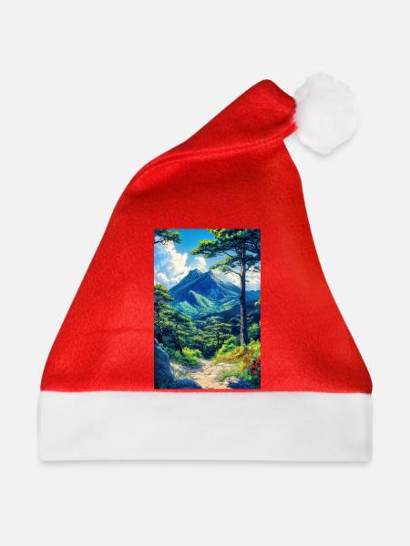 Illustration einer Naturlandschaft - Weihnachtsmütze - Rot
