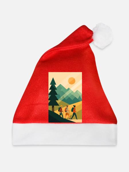 Minimalistisches Bergabenteuer - Weihnachtsmütze - Rot