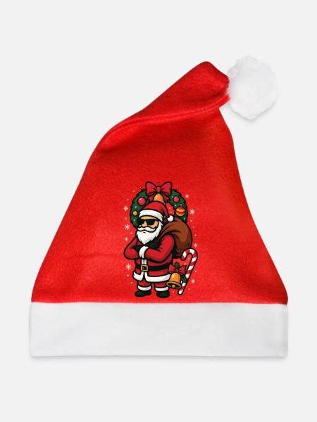 Cooler Weihnachtsmann mit Sonnenbrille - Weihnachtsmütze - Rot
