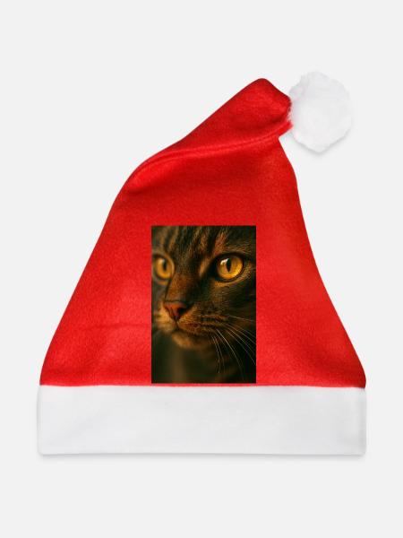 Katzenaugen schließen sich - Weihnachtsmütze - Rot