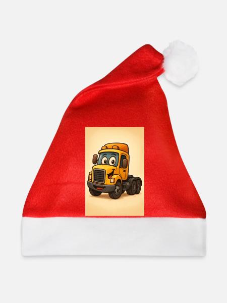 Happy Truck im Retro-Stil - Weihnachtsmütze - Rot