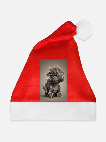 Niedlicher Stegosaurus-Plüsch - Weihnachtsmütze - Rot