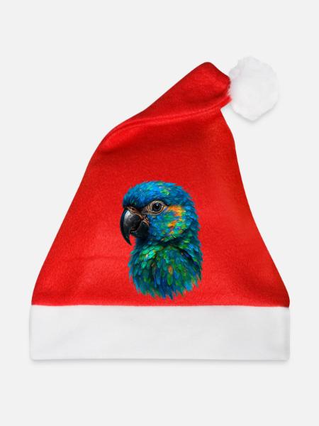 Tropisches Gefieder des exotischen Vogel-Papageien-Ara-Aras - Weihnachtsmütze - Rot - Vorne