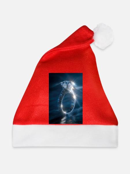 Diamantring-Glanz - Weihnachtsmütze - Rot