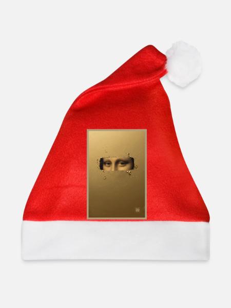 Mona Lisa Goldenes Ticket - Weihnachtsmütze - Rot