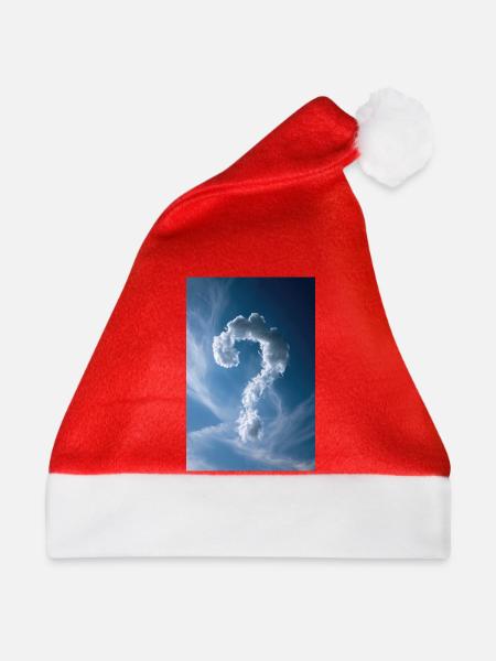 Wolken-Fragezeichen-Himmel - Weihnachtsmütze - Rot