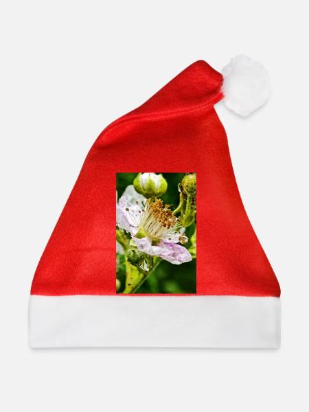 Brombeerblüte Botanische Eleganz - Weihnachtsmütze - Rot