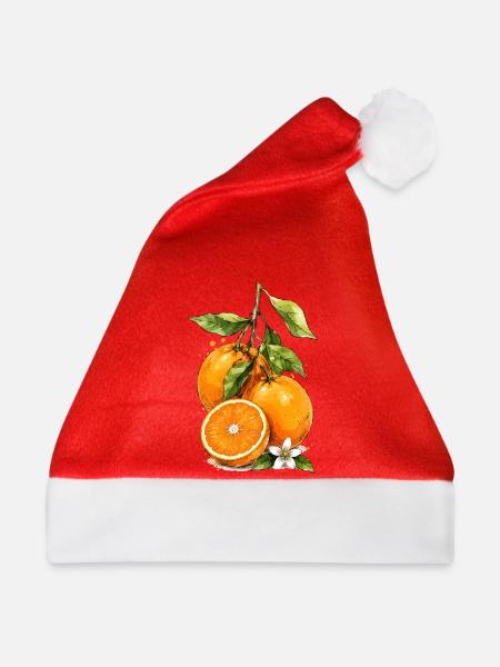 Wasserfarben Orangenblüten - Weihnachtsmütze - Rot