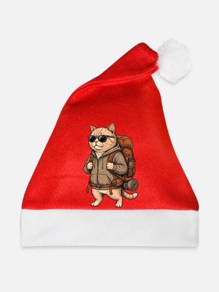 Wanderkatze – Outdoor-Abenteuer - Weihnachtsmütze - Rot