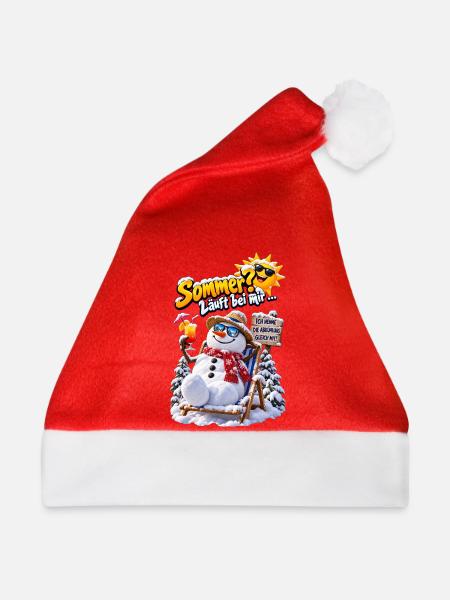Sommer trifft Schnee - Weihnachtsmütze - Rot