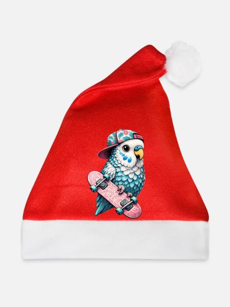 Cooler Skateboard-Vogel mit Cap – Streetstyle Desi - Weihnachtsmütze - Rot