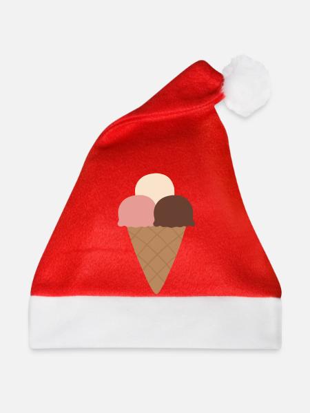 Triple Scoop Cream Cone - Weihnachtsmütze - Rot