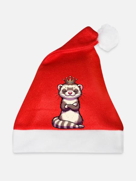 Frettchen Frettchenhalter Frettchenbesitzer - Weihnachtsmütze - Rot