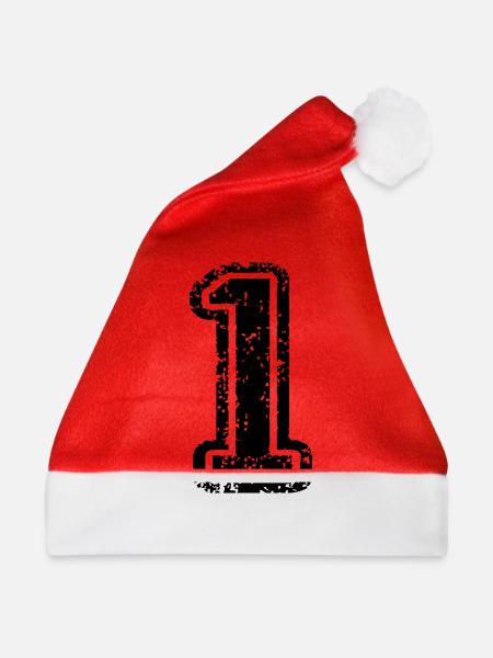 1 - Nummer - Weihnachtsmütze - Rot