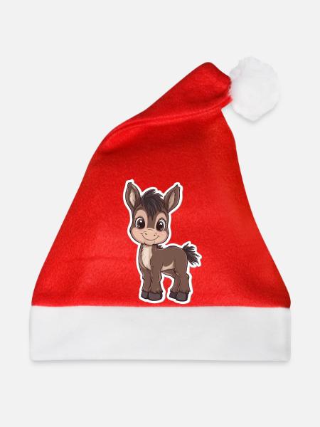 Esel - Weihnachtsmütze - Rot - Vorne
