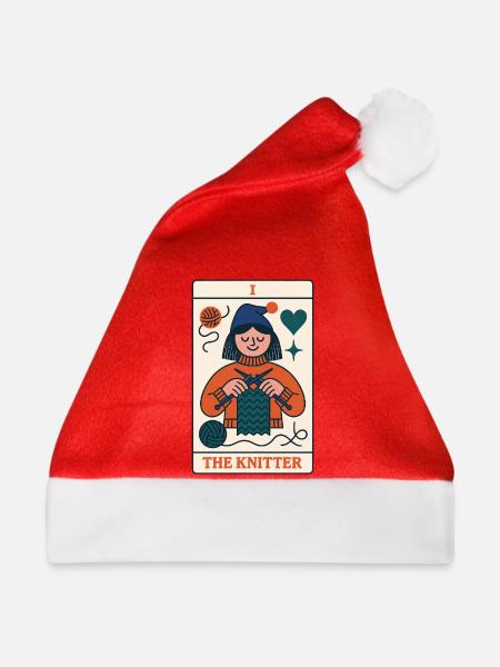 Cozy Knitter Card - Weihnachtsmütze - Rot
