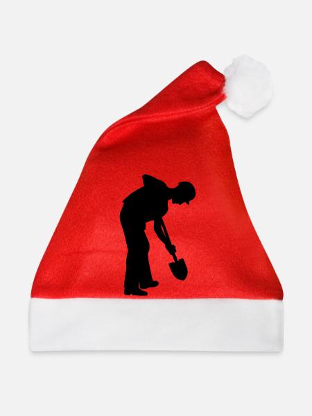 Fleißiger Bodenarbeiter – Grabteam - Weihnachtsmütze - Rot