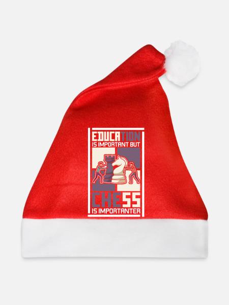 Schach Schachspieler Schachbrett - Weihnachtsmütze - Rot
