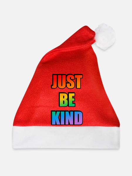 Just Be Kind, Regenbogenverlauf - Weihnachtsmütze - Rot