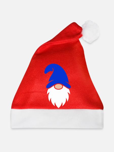 Niedlicher dunkelblauer Weihnachtszwerg - Weihnachtsmütze - Rot - Vorne