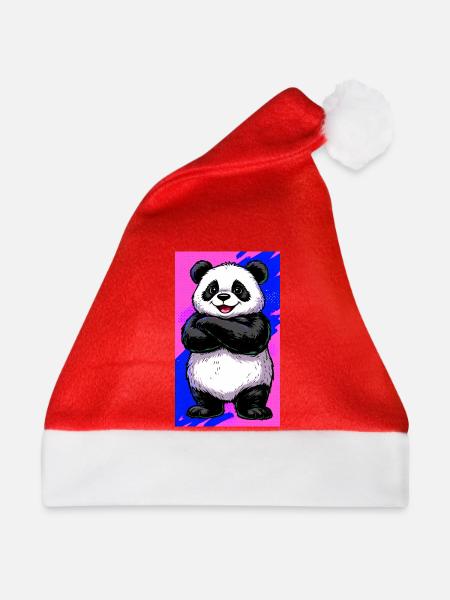 Panda - Weihnachtsmütze - Rot