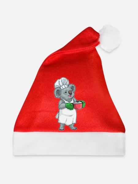 Koala Koch Kochtopf Kochen - Weihnachtsmütze - Rot