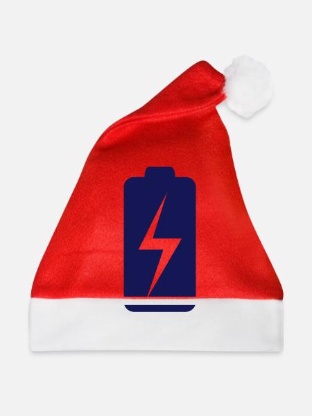 Batterie-Ladestatus - Weihnachtsmütze - Rot