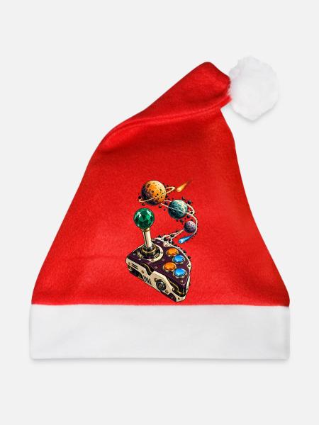 Kometen-Joystick mit Planetenparcours - Weihnachtsmütze - Rot