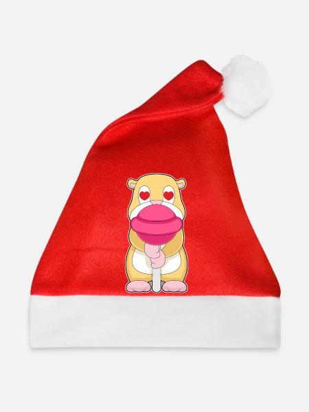 Hamster Lutscher - Weihnachtsmütze - Rot