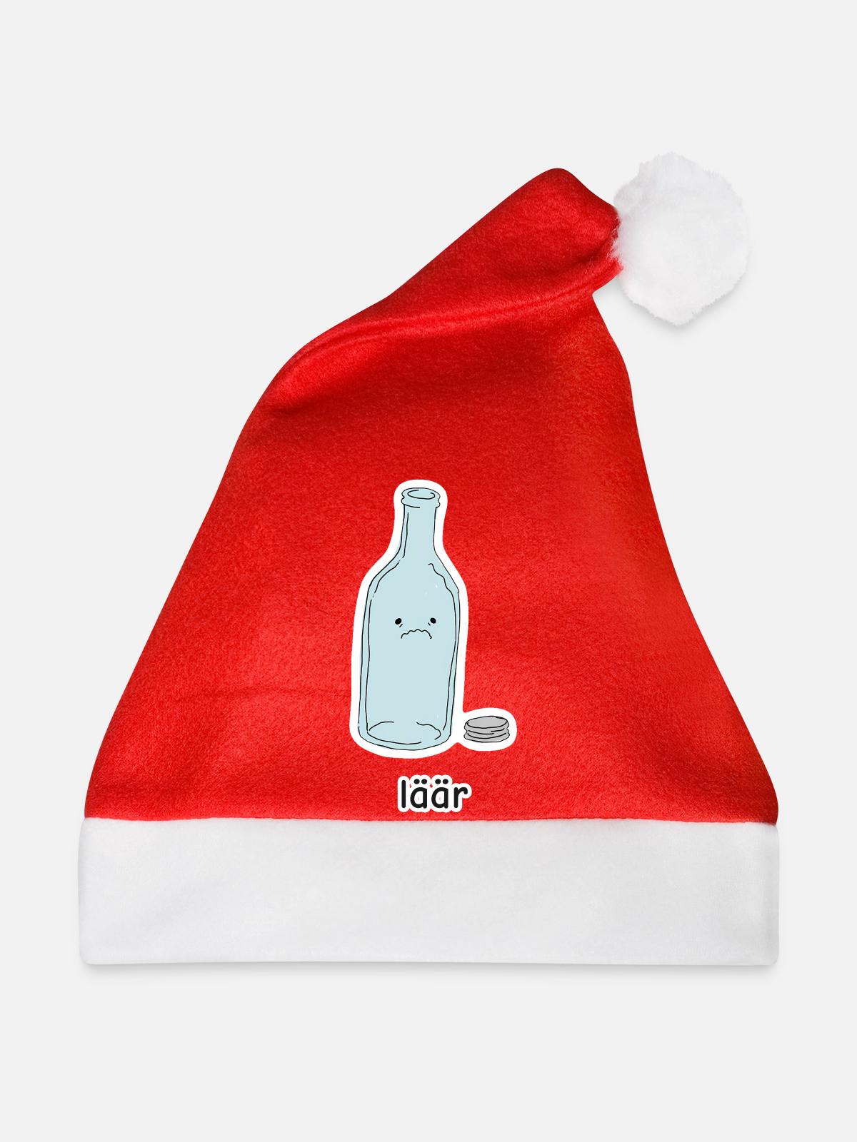 läär – Flasche Meme - Weihnachtsmütze - Rot - Vorne