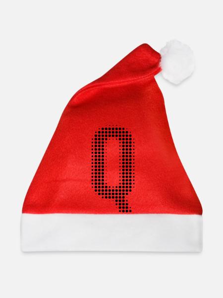 Buchstabe Q – Punktmuster Initial Design - Weihnachtsmütze - Rot