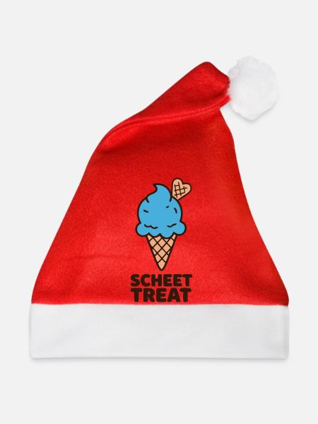 Blaue Eiscreme Schriftzug - Weihnachtsmütze - Rot