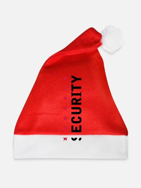Security Text Logo - Weihnachtsmütze - Rot