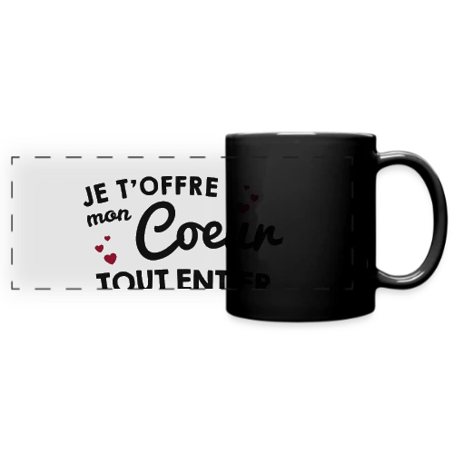 T-shirt Déclaration d'Amour - Mon Cœur Tout Entier - Mug panoramique uni