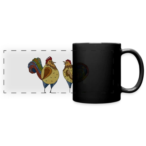 Duo Coq & Poule Champêtre - Mug panoramique uni