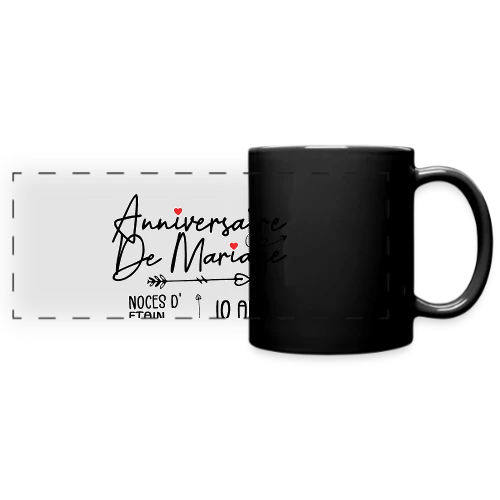 Anniversaire Mariage Noces Étain - Mug panoramique uni
