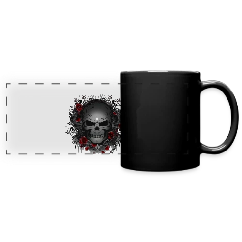 Crâne Gothique Mystique aux Roses Rouges - Mug panoramique uni