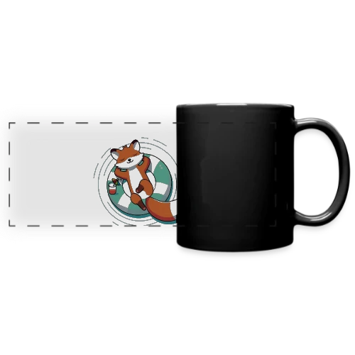 Renard Chill' en Bouée Tropicale - Mug panoramique uni