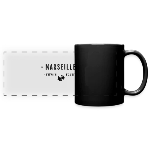 Marseille Coordonnées Globe - Mug panoramique uni