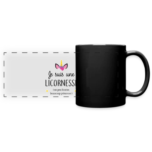 T-shirt Licornesse : Moitié Licorne, Moitié Princesse - Mug panoramique uni