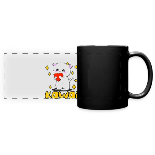 Chat Kawaii Cœur Scintillant - Mug panoramique uni