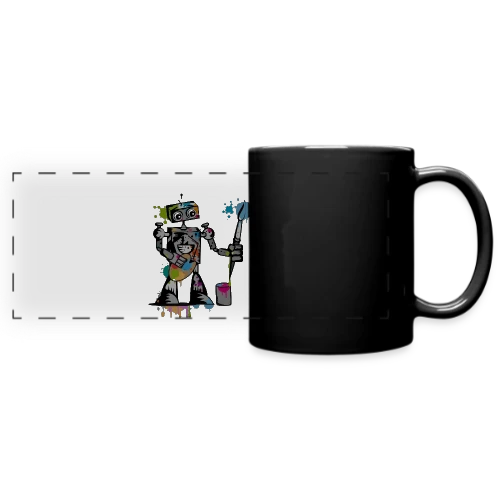 Le Robot Artiste au Pinceau - Mug panoramique uni