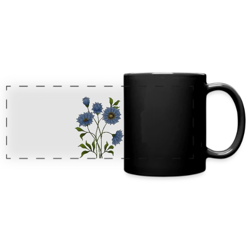 Éclat Floral Bleu - Mug panoramique uni